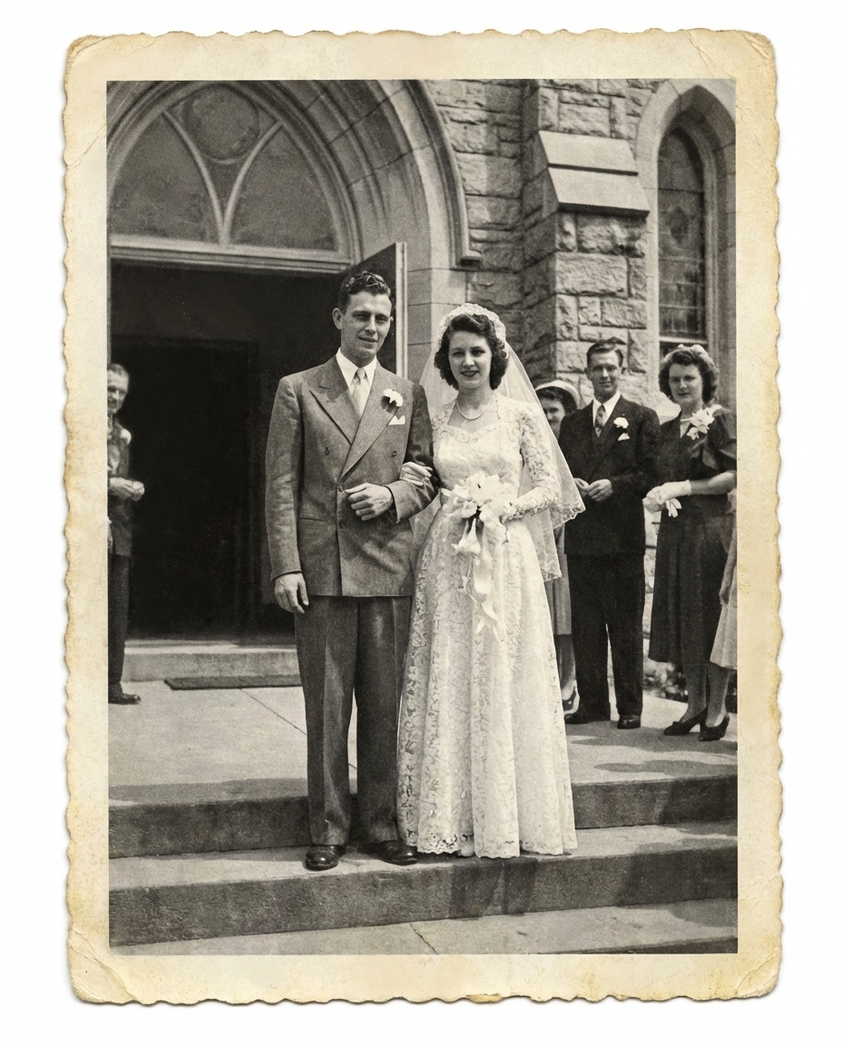 B&W Wedding Photo - After