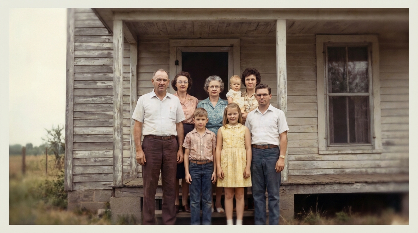 Faded Family Photo - After